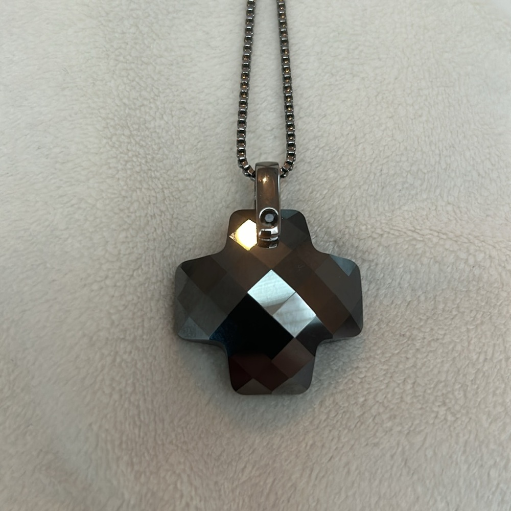 Swarovski hemitate reversible cross pendant